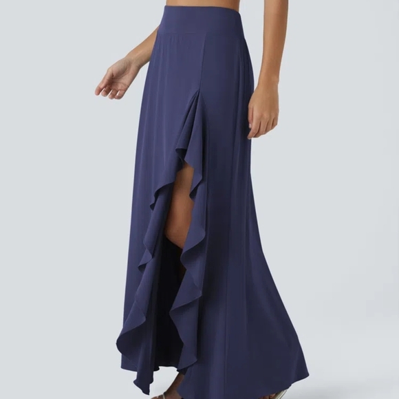 Halara Breezeful High Waisted High Low Ruffle 2-in-1 Quick Dry Maxi Skirt Sz XS - Picture 2 of 8